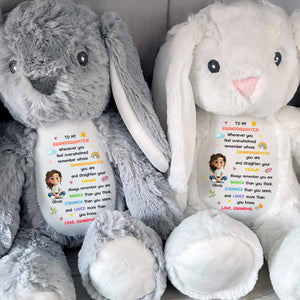 To My Granddaughter, Always Remember You Are Braver - Personalized Stuffed Bunny - GRK107_BUN