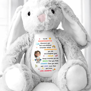To My Granddaughter, Always Remember You Are Braver - Personalized Stuffed Bunny - GRK107_BUN