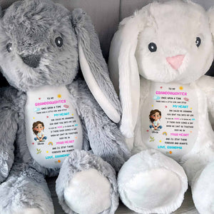 To My Granddaughter, Little Girl Who Stole My Heart - Personalized Stuffed Bunny - GRK108_BUN