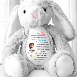 To My Granddaughter, Little Girl Who Stole My Heart - Personalized Stuffed Bunny - GRK108_BUN