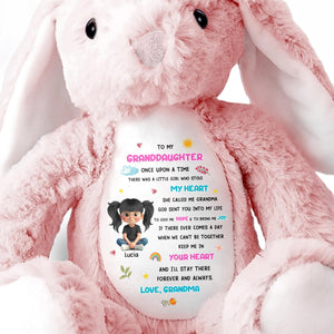 To My Granddaughter, Little Girl Who Stole My Heart - Personalized Stuffed Bunny - GRK108_BUN