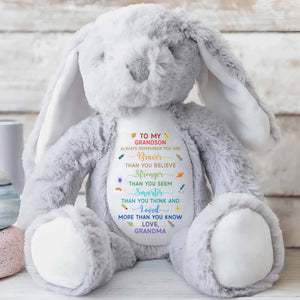 Always Remember You Are Braver, Stars And Hearts Design - Personalized Stuffed Bunny - GRK110_BUN