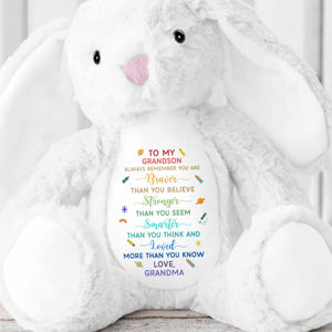 Always Remember You Are Braver, Stars And Hearts Design - Personalized Stuffed Bunny - GRK110_BUN