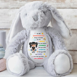 To My Granddaughter, Braver, Stronger, Smarter - Personalized Stuffed Bunny - GRK111_BUN