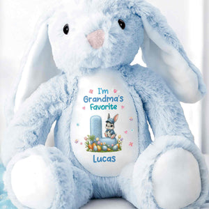 I'm Grandma's Favorite Personalized Letter And Bunny Flower - Personalized Stuffed Bunny - GRK126_BUN
