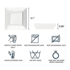 Grandmother Of The Groom Purple Flower Family Tree Message - Personalized Custom Jewelry Dish, Square Ceramic Dish - GRM127_SCRD