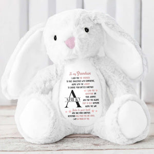To My Grandson, I Wish You Strength, Stuffed Bunny - Personalized Stuffed Bunny - GSN006_BUN