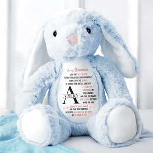 To My Grandson, I Wish You Strength, Stuffed Bunny - Personalized Stuffed Bunny - GSN006_BUN