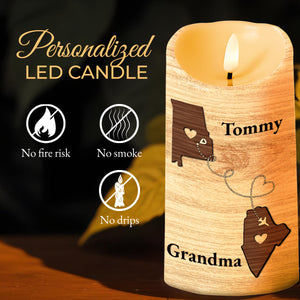 Strength and Love Grandson LED Keepsake - Personalized Custom LED Candle - GSN012_LECA
