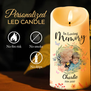 Heaven Is Beautiful Because They Have My Grandson - Personalized Custom LED Candle - GSN020_LECA