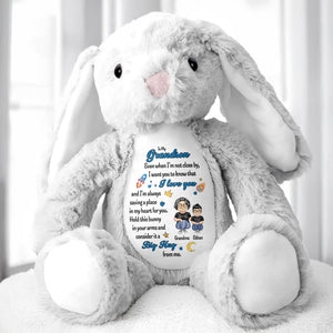 To My Grandson, Even When I'm Not Close By, Love Symbols, Bunny - Personalized Stuffed Bunny - GSN040_BUN