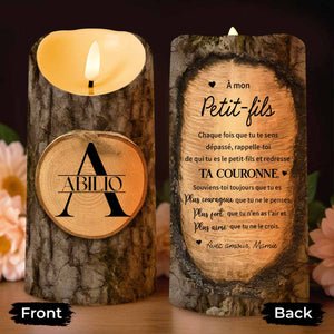 À Mon Petit-fils, Redresse Ta Couronne - Personalized Custom LED Candle - GSN056_LECA