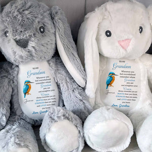 To My Grandson Remember Whose Grandson You Are - Personalized Stuffed Bunny - GSN062_BUN