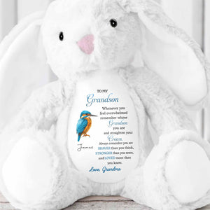 To My Grandson Remember Whose Grandson You Are - Personalized Stuffed Bunny - GSN062_BUN