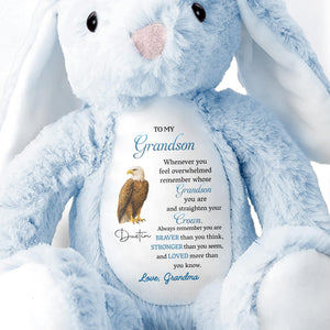 To My Grandson Remember Whose Grandson You Are - Personalized Stuffed Bunny - GSN062_BUN