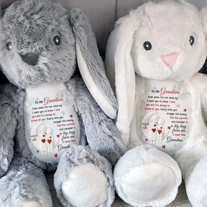 To My Grandson, Every Time You Snuggle This Bunny - Personalized Stuffed Bunny - GSN066_BUN