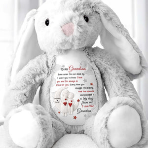 To My Grandson, Every Time You Snuggle This Bunny - Personalized Stuffed Bunny - GSN066_BUN