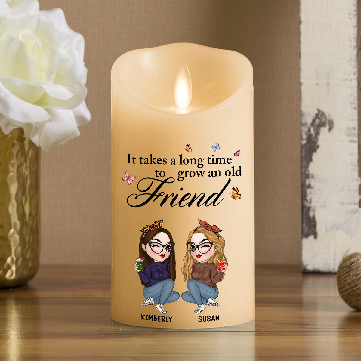 Grow An Old Friend - Personalized LED Candle