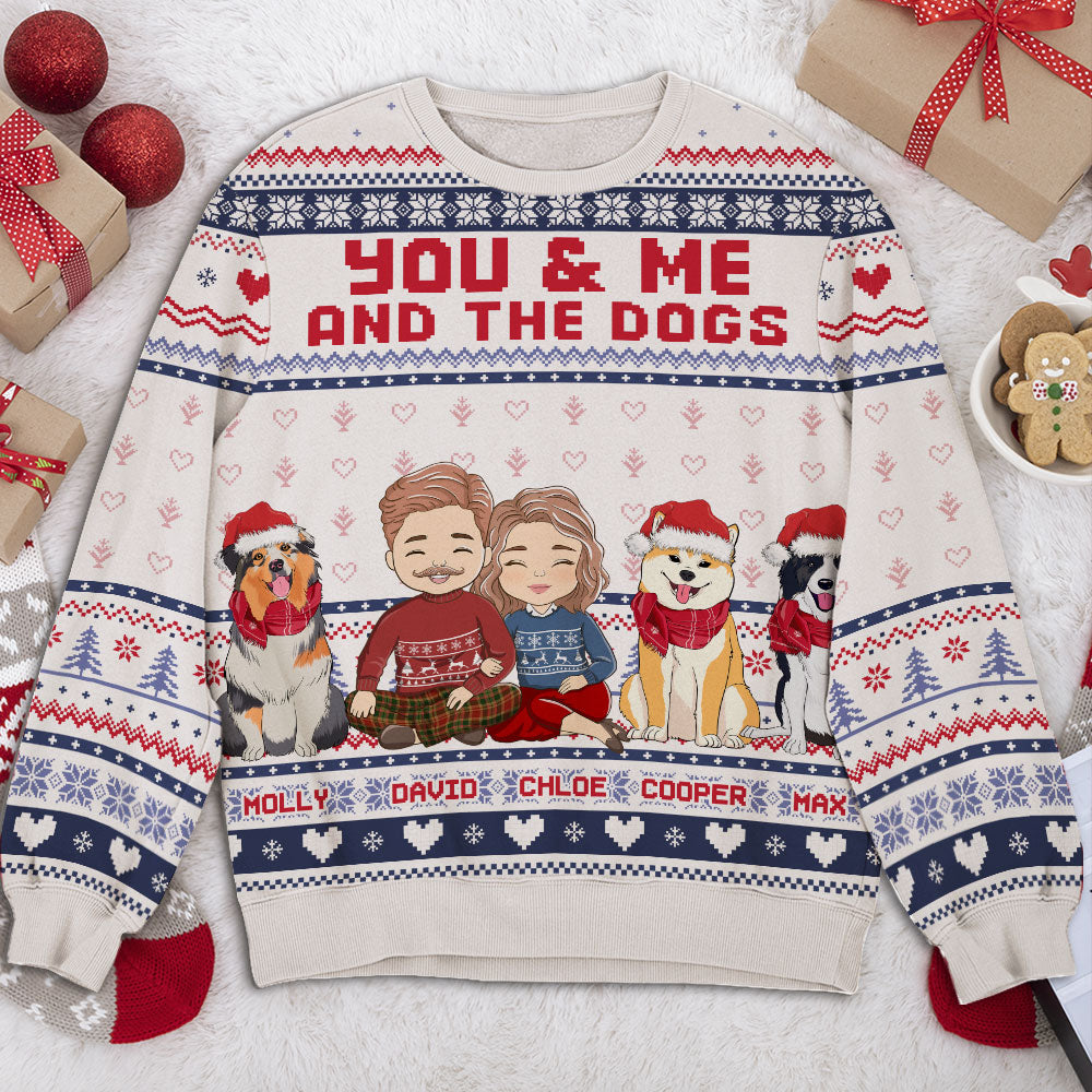 You Me And Our Dogs - Personalized All-Over-Print Sweatshirt