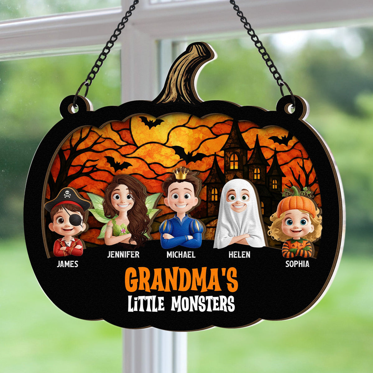 Grandma's Little Monsters - Personalized Window Hanging Suncatcher