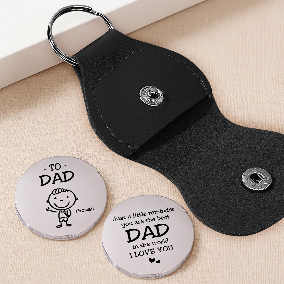 The Best Dad In The World - Personalized Pocket Hug - Christmas Gift For Dad