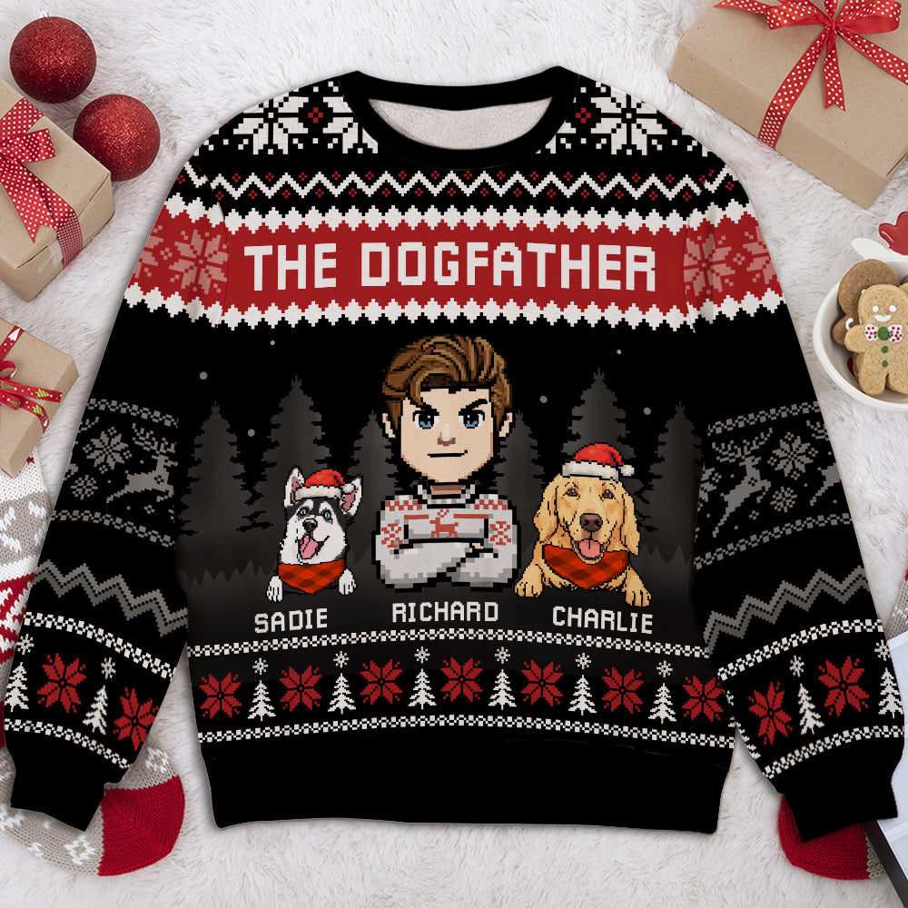 The Dogfather Christmas - Personalized All-Over-Print Sweatshirt
