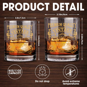 Premium Quality Vintage Limited Edition Aged To Perfection - Personalized Custom Whiskey Glass - HIM007_RWG