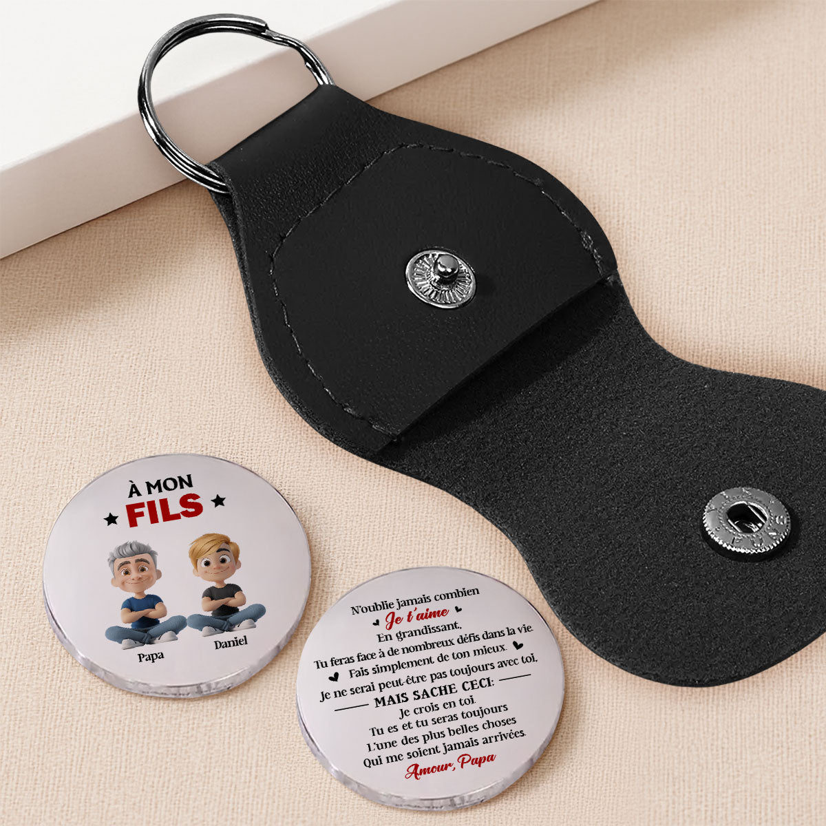 Fais De Ton Mieux Mon Fils - Personalized Pocket Hug - Christmas Gift For Son