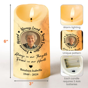 Always Loved, Never Forgotten Memorial LED Candle - Personalized Custom LED Candle - HME083_LECA