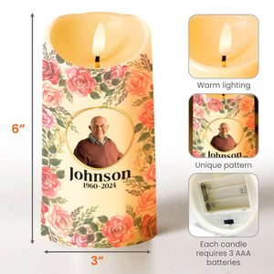 You Are the Light that Shines in Our Hearts, Forever with Roses and Butterflies - Personalized Custom LED Candle - HME094_LECA