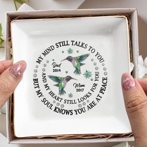 My Mind Still Talks Hummingbird Peaceful Heart Jewelry Dish - Personalized Custom Jewelry Dish - HME120_SCRD
