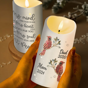 My Soul Knows You Are At Peace With Decorative Birds and Flowers - Personalized Custom LED Candle - HME125_LECA