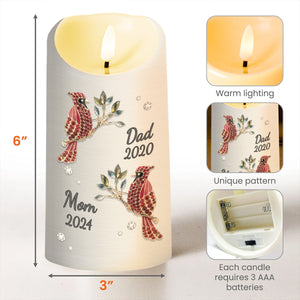 My Soul Knows You Are At Peace With Decorative Birds and Flowers - Personalized Custom LED Candle - HME125_LECA