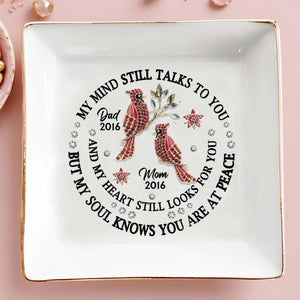 Heartfelt Memorial Message With Birds And Flowers - Personalized Custom Jewelry Dish - HME125_SCRD