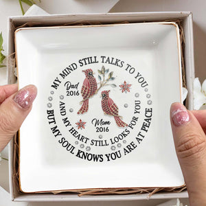 Heartfelt Memorial Message With Birds And Flowers - Personalized Custom Jewelry Dish - HME125_SCRD