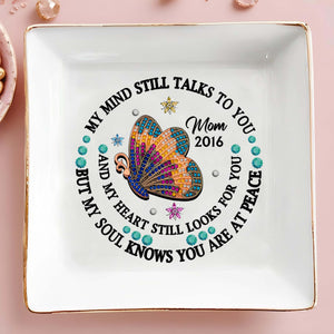 Butterfly Jewel Design With Heartfelt Message - Personalized Custom Jewelry Dish - HME128_SCRD