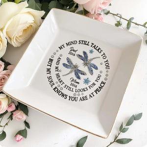 Dragonflies Memorial Custom Jewelry Dish In Memory Of Loved Ones - Personalized Custom Jewelry Dish - HME129_SCRD
