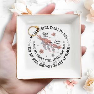 Comforting Memories Of Loved Ones With Lizard And Flowers - Personalized Custom Jewelry Dish - HME130_SCRD