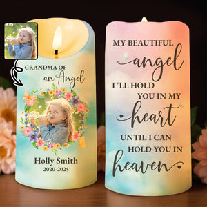 My Beautiful Angel Hold You In Heaven - Personalized Custom LED Candle - HME155_LECA
