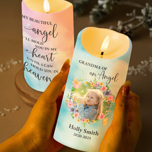 My Beautiful Angel Hold You In Heaven - Personalized Custom LED Candle - HME155_LECA