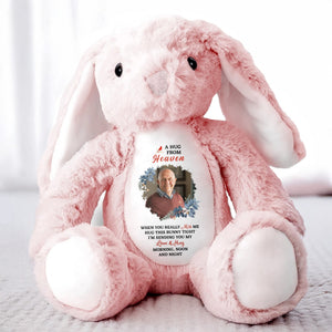 A Hug From Heaven, Bunny With Floral Pattern - Personalized Stuffed Bunny - HME178_BUN