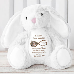 A Cuddle From Heaven, Distance Can't Break The Love We Share, Stuffed Bunny - Personalized Stuffed Bunny - HME184_BUN