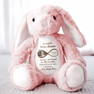 A Cuddle From Heaven, Distance Can't Break The Love We Share, Stuffed Bunny - Personalized Stuffed Bunny - HME184_BUN