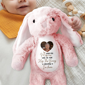 When You Miss Me, Hug This Bunny, Heart and Stuffed Bunny - Personalized Stuffed Bunny - HME185_BUN