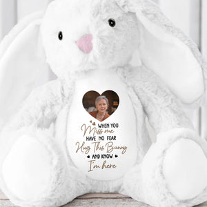 When You Miss Me, Hug This Bunny, Heart and Stuffed Bunny - Personalized Stuffed Bunny - HME185_BUN