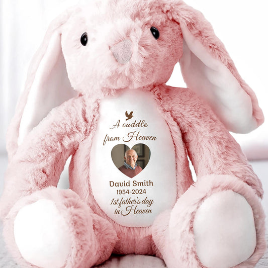 A Cuddle From Heaven, Stuffed Bunny and Dove - Personalized Stuffed Bunny - HME223_BUN