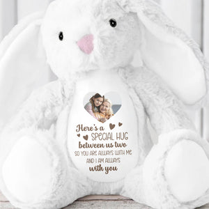 Special Hug Between Us Two, Stuffed Bunny With Heart - Personalized Stuffed Bunny - HME235_BUN