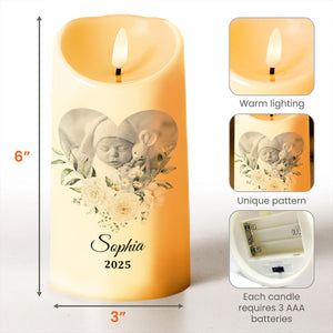 Dear Mommy, I Watch Over You From Heaven Floral Candle - Personalized Custom LED Candle - HME323_LECA