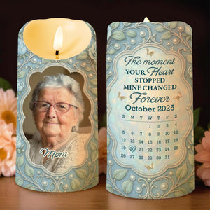 The Moment Your Heart Stopped, Leaves And Calendar Design - Personalized Custom LED Candle - HME325_LECA