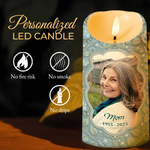 Those We Love Don't Go Away, Beautiful Floral and Butterfly Design - Personalized Custom LED Candle - HME329_LECA